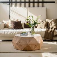 38"Three-dimensional Embossed Pattern Design Coffee Table - Bed Bath